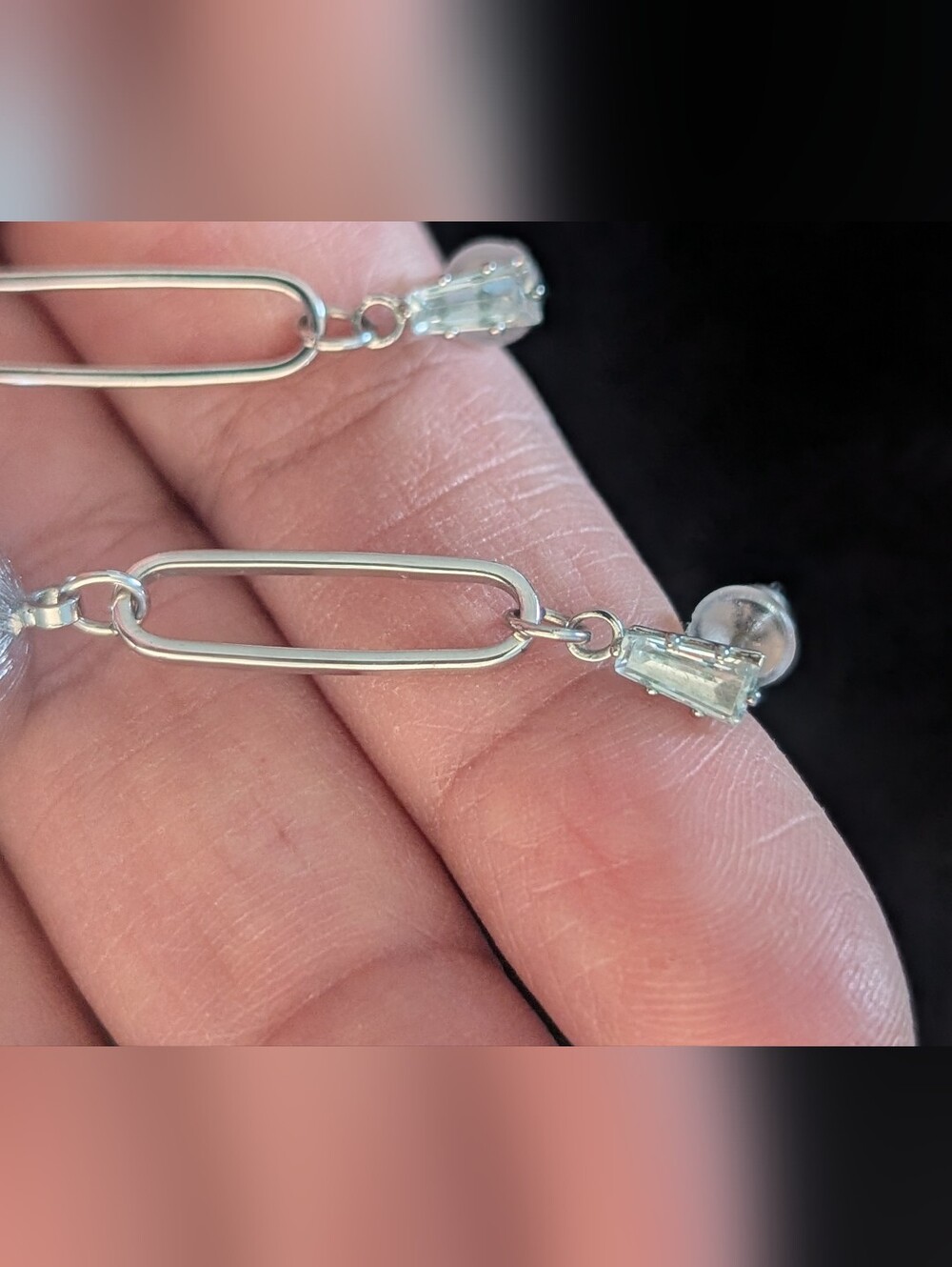 Silver Drop Sphere Dangle Earrings - Women Jewelry - Picture 3 of 6